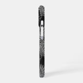 Silver Glitzer Palm Tree Black Modern Monogram iPhone 16 Hülle (Linke Seite)