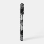 Silver Glitzer Palm Tree Black Modern Monogram iPhone 16 Hülle (Rechte Seite)