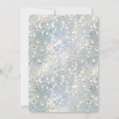 Silver Glitzer Party Blue White Bokeh Geburtstag Einladung (Rückseite)