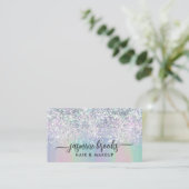 Silver Glitzer Pastel Gradient Elegante Visitenkarte (Stehend Vorderseite)