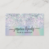 Silver Glitzer Pastel Gradient Elegante Visitenkarte (Vorderseite)