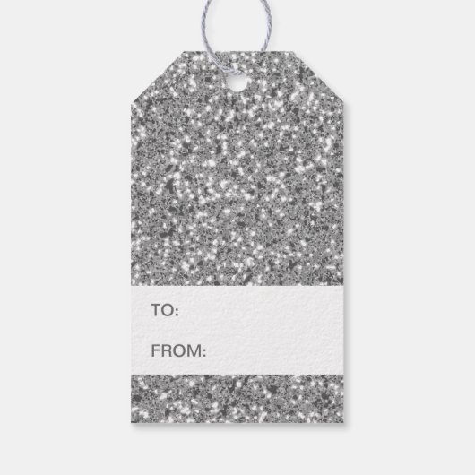 Silver Glitzer Pattern Aussehen Geschenkanhänger (Rückseite)