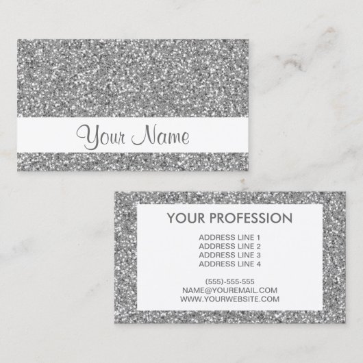 Silver Glitzer Pattern Aussehen Visitenkarte (Vorne/Hinten)