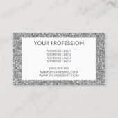 Silver Glitzer Pattern Aussehen Visitenkarte (Rückseite)