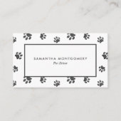 Silver Glitzer Paw druckt Beruflichen Pet Sitter Visitenkarte (Vorderseite)