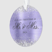Silver Glitzer Periwinkle Foil Unser 1. Weihnachts Ornament (Vorderseite)