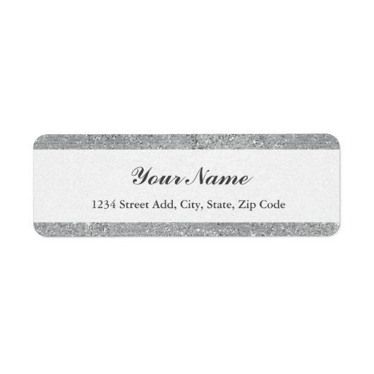Silver Glitzer Personalisierte Rücksendeadresse (Vorne)