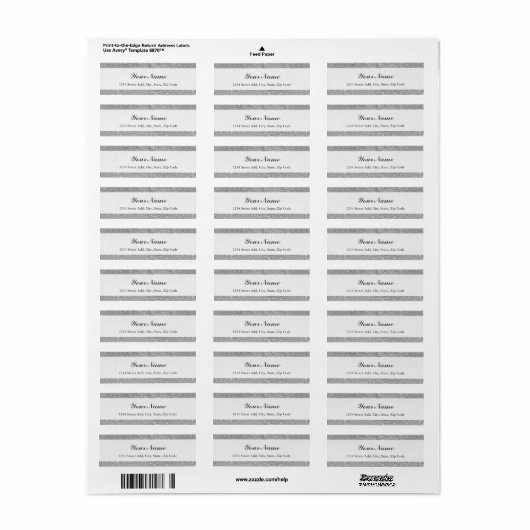 Silver Glitzer Personalisierte Rücksendeadresse (Vorne)