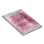 Silver Glitzer Pink Foil Baby Showbook Notizblock (Rechte Seite)