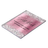 Silver Glitzer Pink Foil Baby Showbook Notizblock (Linke Seite)