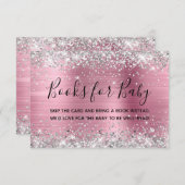 Silver Glitzer Pink Foil Books for Baby Begleitkarte (Vorne/Hinten)