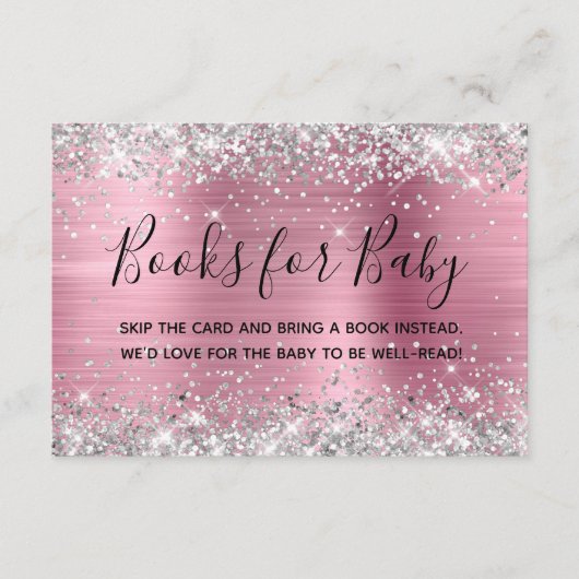 Silver Glitzer Pink Foil Books for Baby Begleitkarte (Vorderseite)