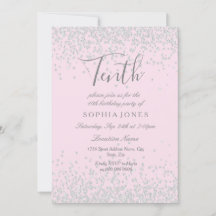 Silver Glitzer Pink Girls 10. Geburtstagsparty