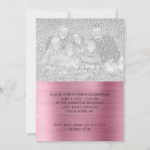 Silver Glitzer Pink Ombre Foil Abschluss Ankündigung (Rückseite)