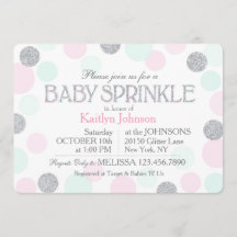 Silver Glitzer Pink Seafoam Dots Baby Sprinkle