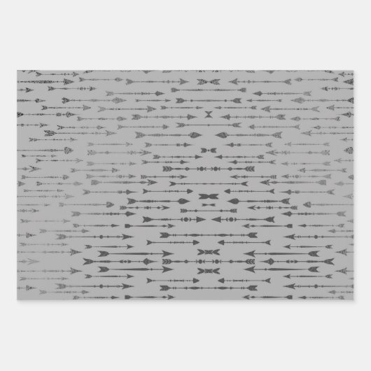 Silver Glitzer Pink Silver Arrow Silver Archs Geschenkpapier Set (Vorderseite 3)