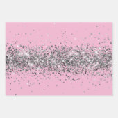 Silver Glitzer Pink Silver Arrow Silver Archs Geschenkpapier Set (Vorderseite)