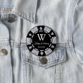 Silver Glitzer Poker Chip Casino Gastgeschenk Hoch Button (Beispiel)