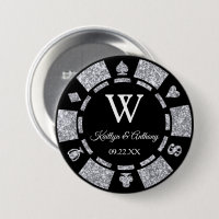 Silver Glitzer Poker Chip Casino Gastgeschenk Hoch