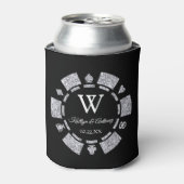 Silver Glitzer Poker Chip Casino Hochzeit Dosenkühler (Kanne Vorderseite)