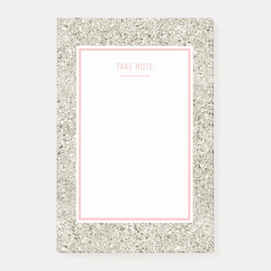 Silver Glitzer Post-it Klebezettel (Vorderseite)