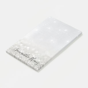 Silver Glitzer Post-it Notes Klebezettel
