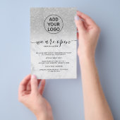 Silver Glitzer Preise Logo Marmor Wir sind offen Flyer (Handgriff)