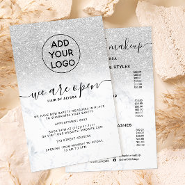 Silver Glitzer Preise Logo Marmor Wir sind offen Flyer