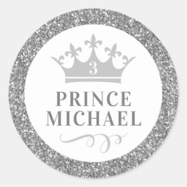 Silver Glitzer Prince Gunst Sticker Label