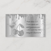 Silver Glitzer Private Party Barkeeper Visitenkarte (Rückseite)