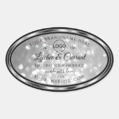 Silver Glitzer Product Label Sparkards Logo Ovaler Aufkleber (Vorderseite)