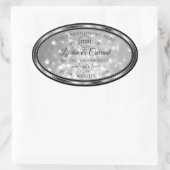Silver Glitzer Product Label Sparkards Logo Ovaler Aufkleber (Tasche)