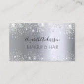 Silver Glitzer QR-Code elegant Visitenkarte (Vorderseite)