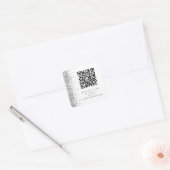 Silver Glitzer QR-Code für UAWG Wedding Quadratischer Aufkleber (Umschlag)
