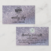Silver Glitzer QR Code Logo Online Shop Park Visitenkarte (Vorne/Hinten)