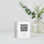Silver Glitzer QR Code UAWG Wedding Begleitkarte (Stehend Vorderseite)