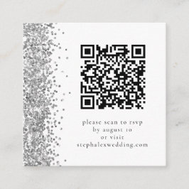 Silver Glitzer QR Code UAWG Wedding Begleitkarte