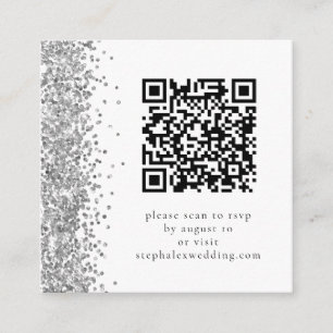 Silver Glitzer QR Code UAWG Wedding Begleitkarte