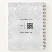 Silver Glitzer QR-Geschäftslogo Werbeaktion Notizblock (Rückseite)