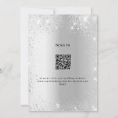 Silver Glitzer QR UAWG Details Luxushochzeit Einladung (Rückseite)