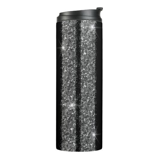 Silver Glitzer Race Strike Personalisierte Travel  Thermosbecher (Nach links gedreht)