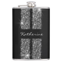 Silver Glitzer Race Stripe Custom Personalisiert