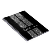Silver Glitzer Race Stripes Giro Lover Notizblock (Rechte Seite)