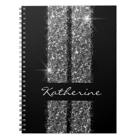 Silver Glitzer Race Stripes Giro Lover Notizblock (Vorderseite)