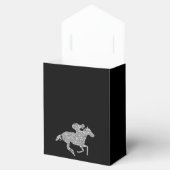 Silver Glitzer Racehorse Schwarz-weiße Streifen Geschenkschachtel (Geöffnet)