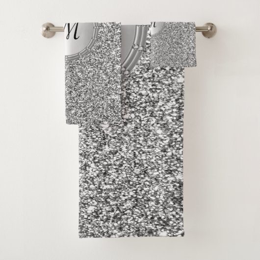 Silver Glitzer Rahmen Badetuch Set (Insitu)