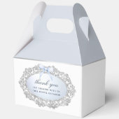 Silver Glitzer Rahmen Blue Bow Taufe Big Gable Geschenkschachtel (Rückseite)