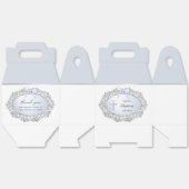 Silver Glitzer Rahmen Blue Bow Taufe Big Gable Geschenkschachtel (Ungeklappt)