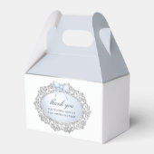 Silver Glitzer Rahmen Blue Bow Taufe Kleines Gabel Geschenkschachtel (Rückseite)