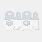 Silver Glitzer Rahmen Blue Bow Taufe Kleines Gabel Geschenkschachtel (Ungefaltet)